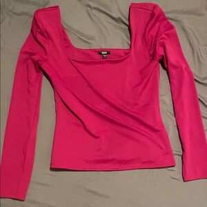 Express Berry Pink Long Sleeve body contour top